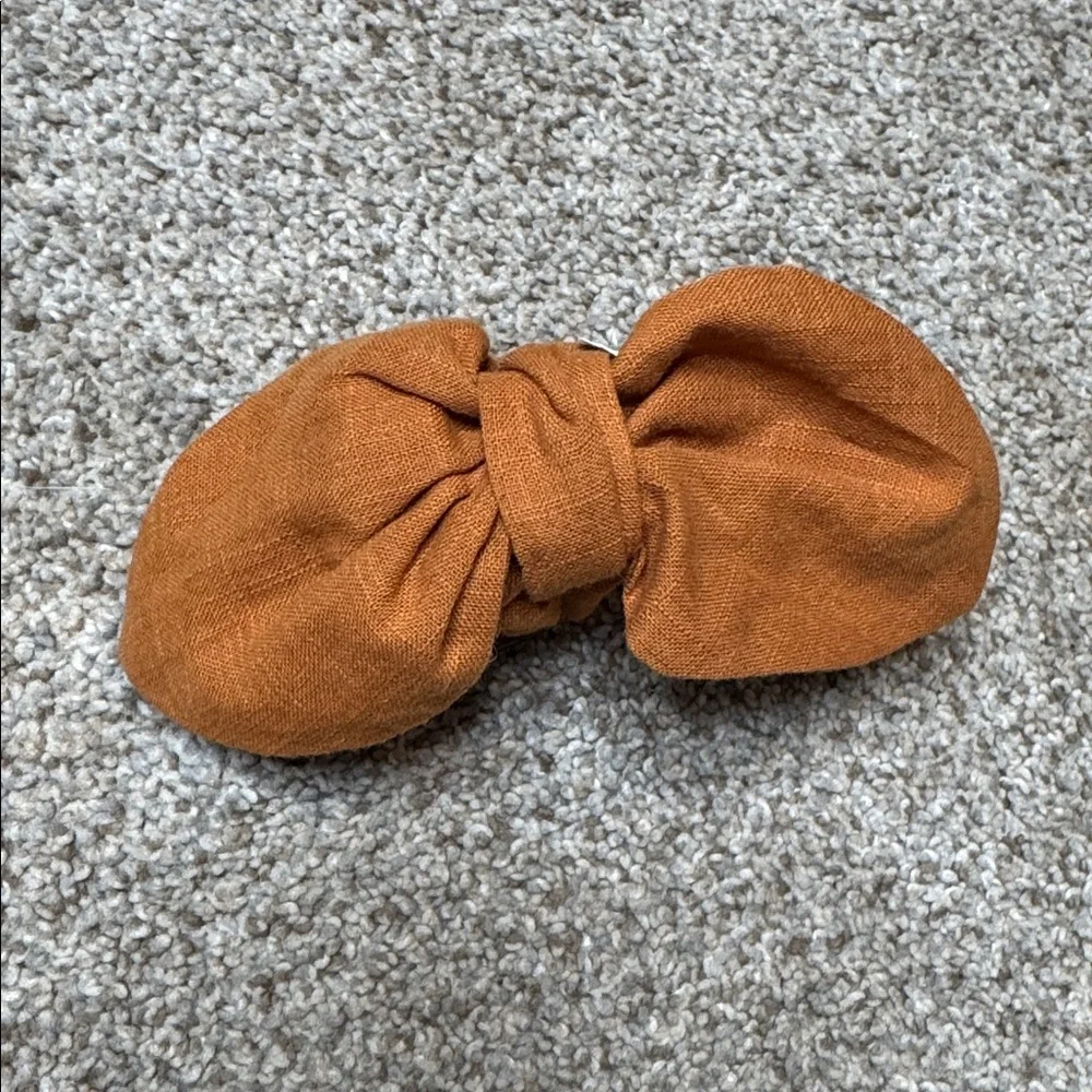 Madewell Bow Claw Hair Clip Ochre Fresco Cotton Hair Accessory NWT